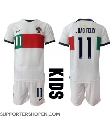 Portugal Joao Felix #11 Bortatröja Barn VM 2022 Kortärmad (+ korta byxor)